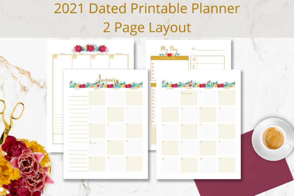 2021 Printable Planner 2 Page Layout: Your Ultimate Organizational Tool
