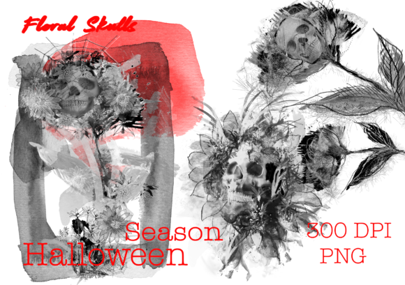 Dark Flower Skull Sublimation: A Perfect Addition for Your Halloween Decor