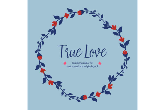 Designing a Beautiful True Love Greeting Card with Floral and Leaf Frames