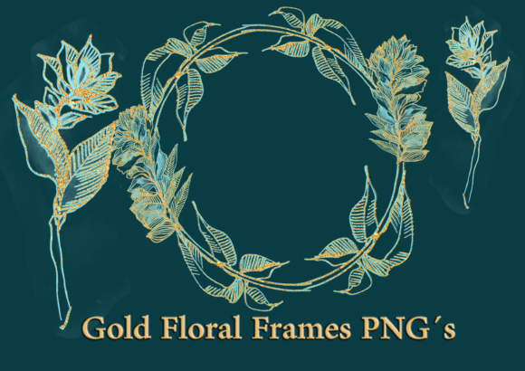 Enhancing Your Creative Projects with Unique Florals and Gold Outlines in PNG Format