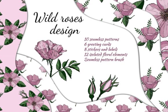 Explore Big Design Set with Wild Roses