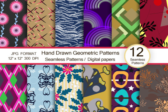 Hand Drawn Geometric Patterns for Scrapbooking: A Modern and Trendy Choice