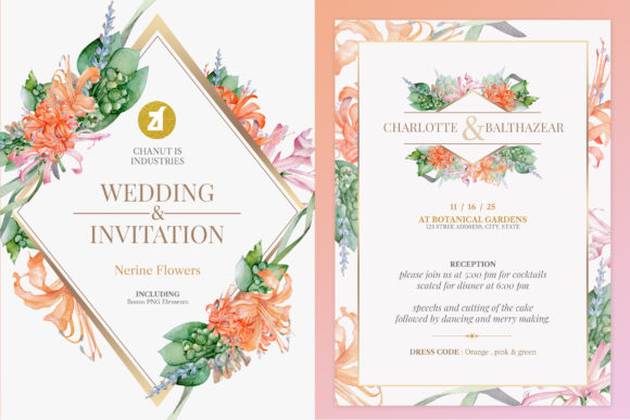 Nerine Wedding Invitation Graphic: Elegant and Versatile