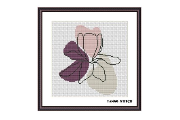 Pastel Flower Abstract Cross Stitch