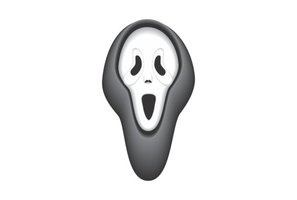 Scary Mask Halloween Sticker: A Versatile and High-Quality Watercolor Illustration