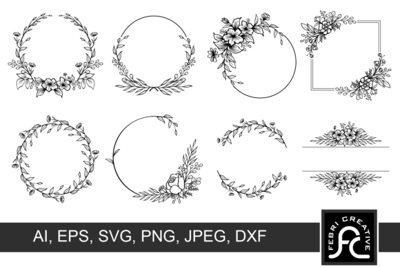 Stunning Wreath Clipart Frame SVG for Creative Projects