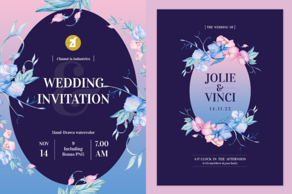 Sweet Pea Wedding Invitation Vol.02: A Charming Touch for Your Special Day